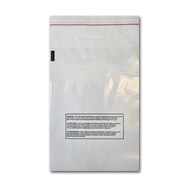 100 X Self Seal OPP Clear Poly Bags With Suffocation Warning In 5 Languages (15 X 19" (381 X 483mm