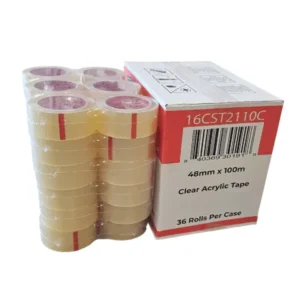 Clear Acrylic Tape<br> 2" x 110 yard Clear 1.6 Mil <br> Case Qty 36